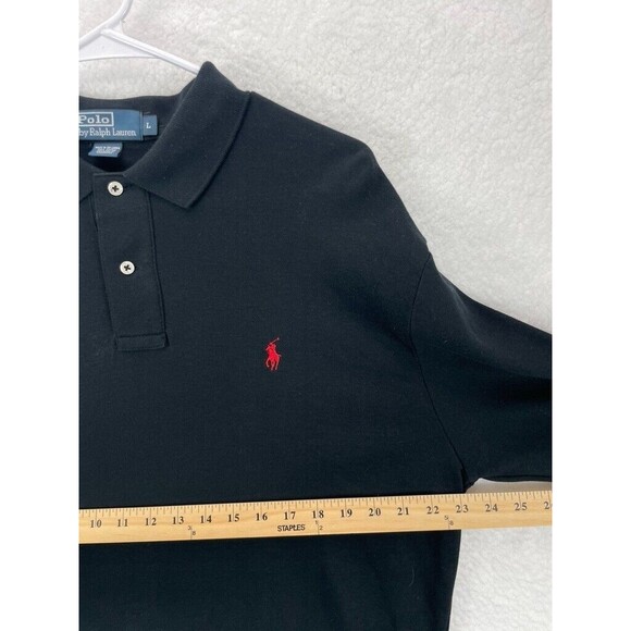 Polo Ralph Lauren Big Pony Shirt Men’s LT Black Long Sleeve Collared Casual Top - Picture 3 of 5